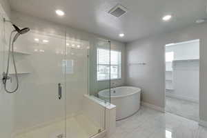 Bathroom with independent shower and bath