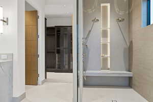 Bathroom featuring tile patterned floors