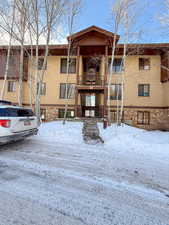 View of snow covered building