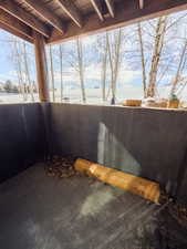 View of snow covered patio