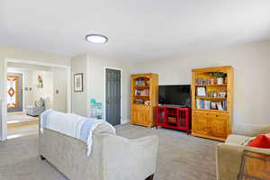 View of carpeted living room