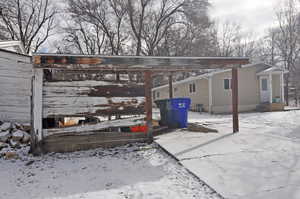 View of snow covered patio