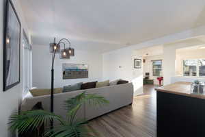 Living room featuring hardwood / wood-style floors