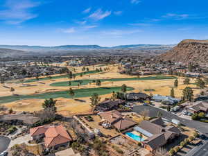 Bird's eye view featuring a mountain view