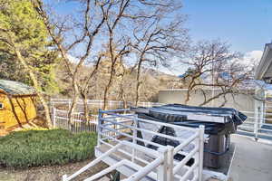 View of yard with a mountain view