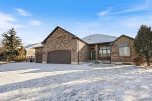 View of front facade with a garage
