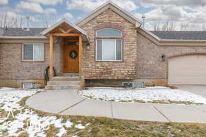 Front facade with a garage