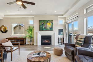 Living room with ceiling fan