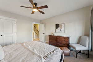 Bedroom featuring ceiling fan