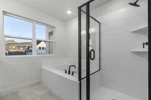 Bathroom with separate shower and tub