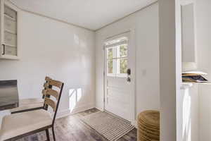 Entryway featuring wood-type flooring