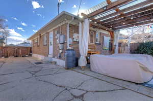 View of home's exterior featuring a patio area