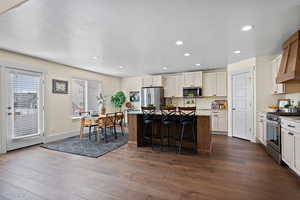 Large Kitchen area. Enough space to host all your friends and family. Backyard door is to your left.