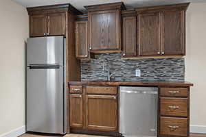 Not pictured is the stove that can go to the right of the dishwasher. You'll just need to run the electrical to install.