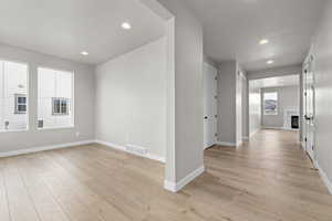 Interior space featuring light hardwood / wood-style flooring