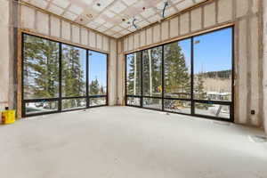 Interior space with concrete floors