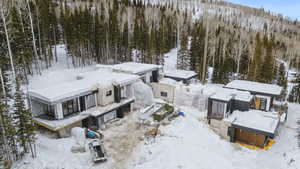 View of snowy aerial view