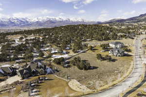 Aerial view featuring a mountain view