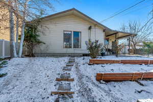 View of snow covered house