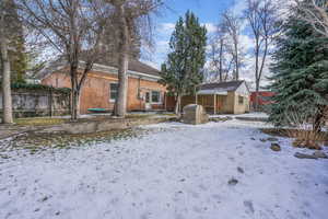 View of snow covered house