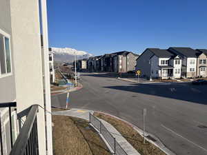 View of street with a mountain view