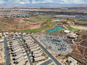 Drone / aerial view featuring a residential view and a water and mountain view