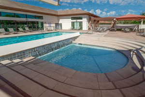 Pool with a patio