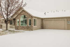 View of front of home with a garage