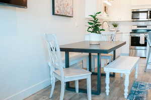 Dining room featuring light hardwood / wood-style floors