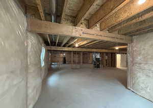 Basement with heating unit