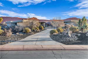 View of front facade featuring a mountain view