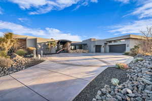 Modern home with a garage