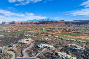 Drone / aerial view featuring a mountain view