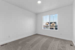 Unfurnished room with carpet flooring