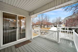 View of snow covered deck