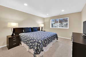 View of carpeted bedroom