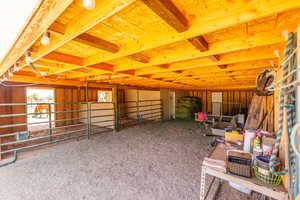 View of horse barn