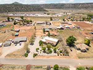 Aerial view featuring a mountain view