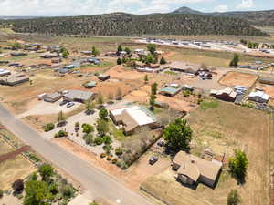 Aerial view featuring a mountain view