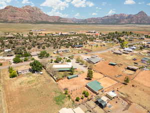 Drone / aerial view with a mountain view