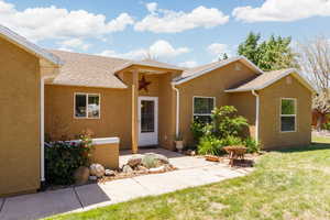 View of front of home with a front yard