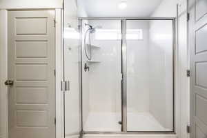 Bathroom featuring walk in shower