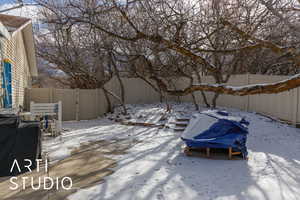 View of snow covered patio