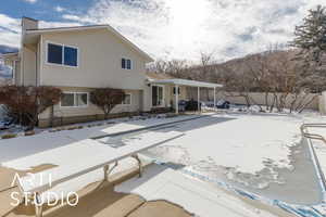 View of snow covered house