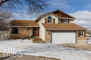 View of front facade with a garage