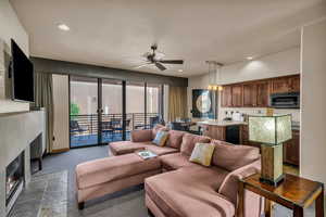 Living room with ceiling fan