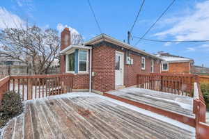 View of snow covered deck