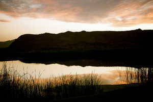 Water view featuring mountains