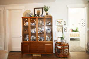 Interior space featuring wood-tile flooring