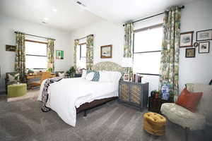 View of main bedroom with Vaulted Ceiling